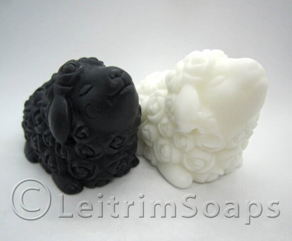 Pair of Sheep Soaps (Black & White)