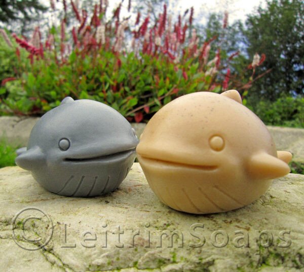 Pair of Whale Soaps (Grey & Beige)