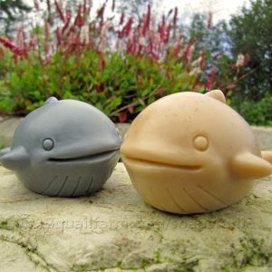 Pair of Whale Soaps (Grey & Beige)